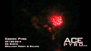 CP120-36-4 Crown Pyro 36 Shots Brilliant Peony & Salute