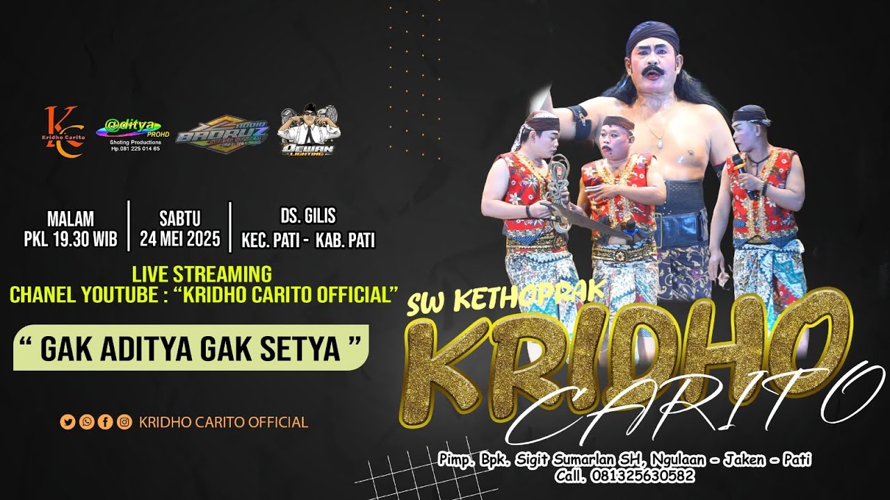 ✅ LIVE STREAM KETHOPRAK KRIDHO CARITO || LAKON : GEGER PANJALU (MISTERI KEDOK RASEKSO)