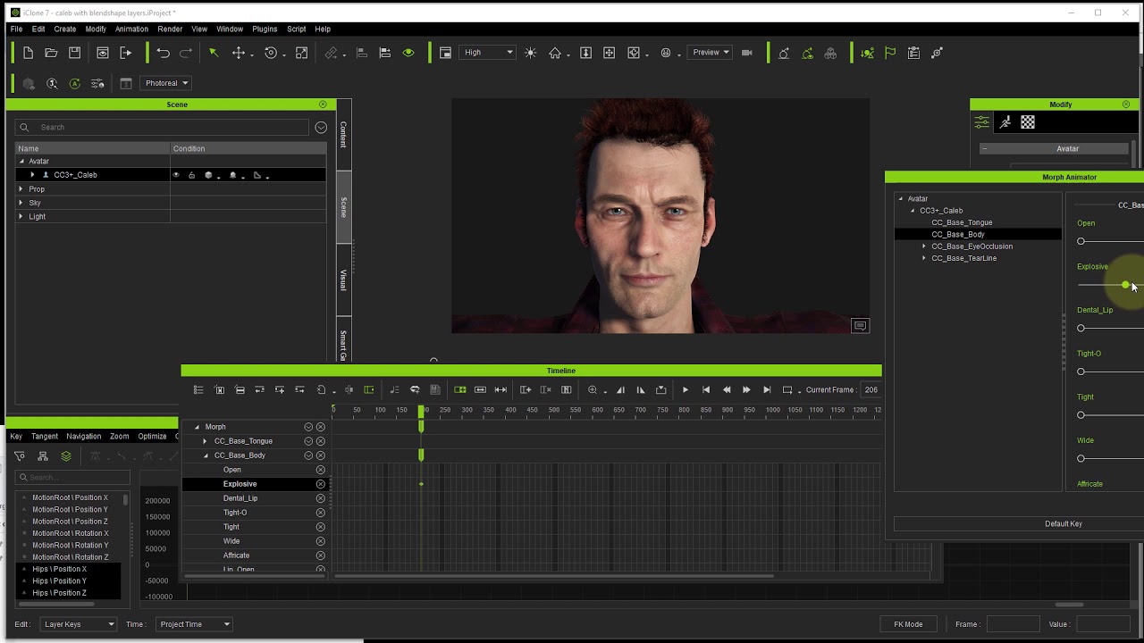 iClone does NOT let you import facial blend shape animation (3dxchange)