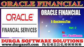Oracle Financial||online training||E-Business Tax Part-2 by SaiRam