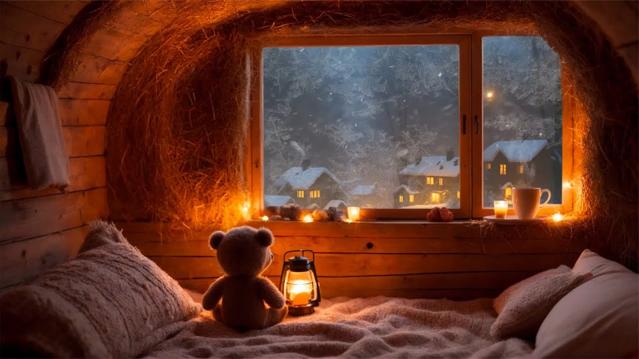 暴风雪夜,在温暖小屋里住宿,窗外风雪交加,和小熊一起入眠 #白噪音 #助眠声音 #睡眠音乐 #助眠视频 - YouTube