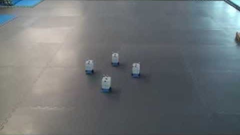formation change of 4 wheeled mobile robots