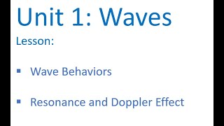 Wave Behaviors, Resonance and Doppler Shift