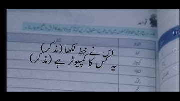 Afaq iqbal series new urdu class 4th page no 29 آفاق سن سیریز نیو اردو چہارم حل شدہ مذکر موئنث