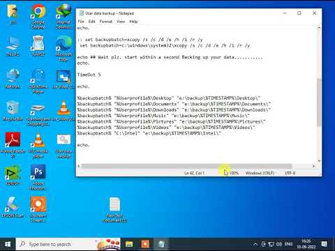 User Data Backup Automatint using .bat script file