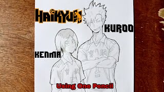 Drawing Kuroo and Kenma • Haikyuu!! - Using One Pencil
