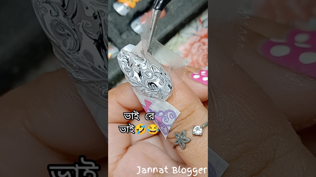 🖤💐🌷Easy Nailart Design 