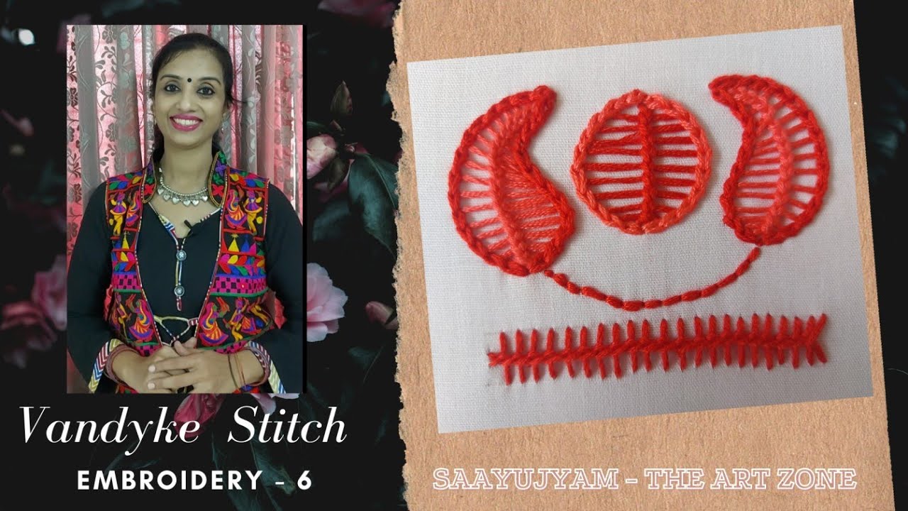 Vandyke Stitch Hand Embroidery 6 Basic Stitches YouTube