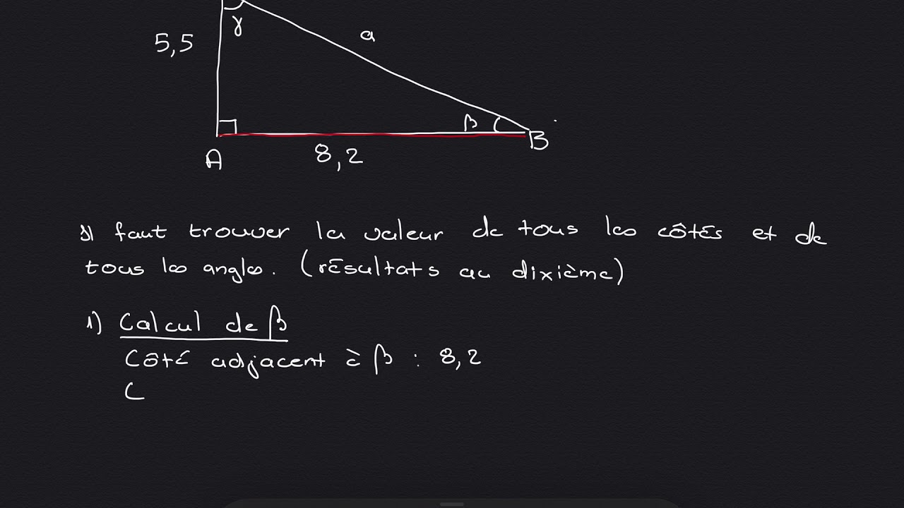 Résolution d'un triangle rectangle
