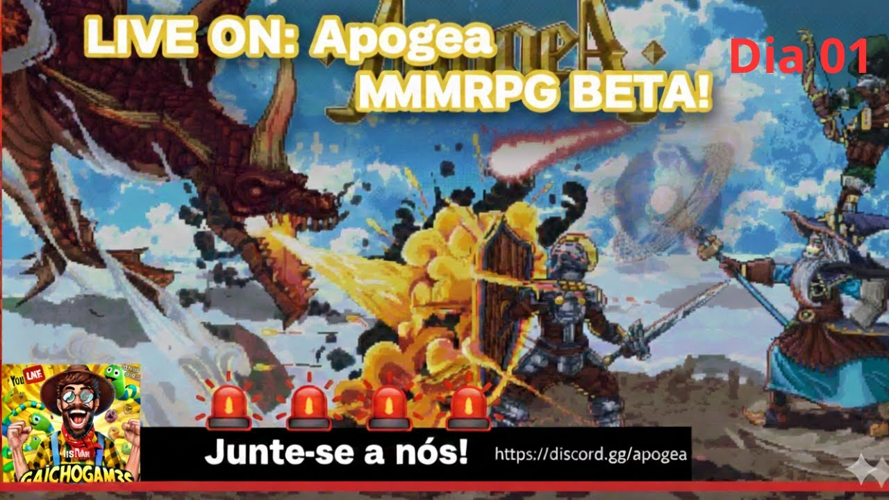 LIVE ON: Apogea MMORPG BETA! Começou Hoje Meio-Dia! 🚨 Dia 02 Live 2