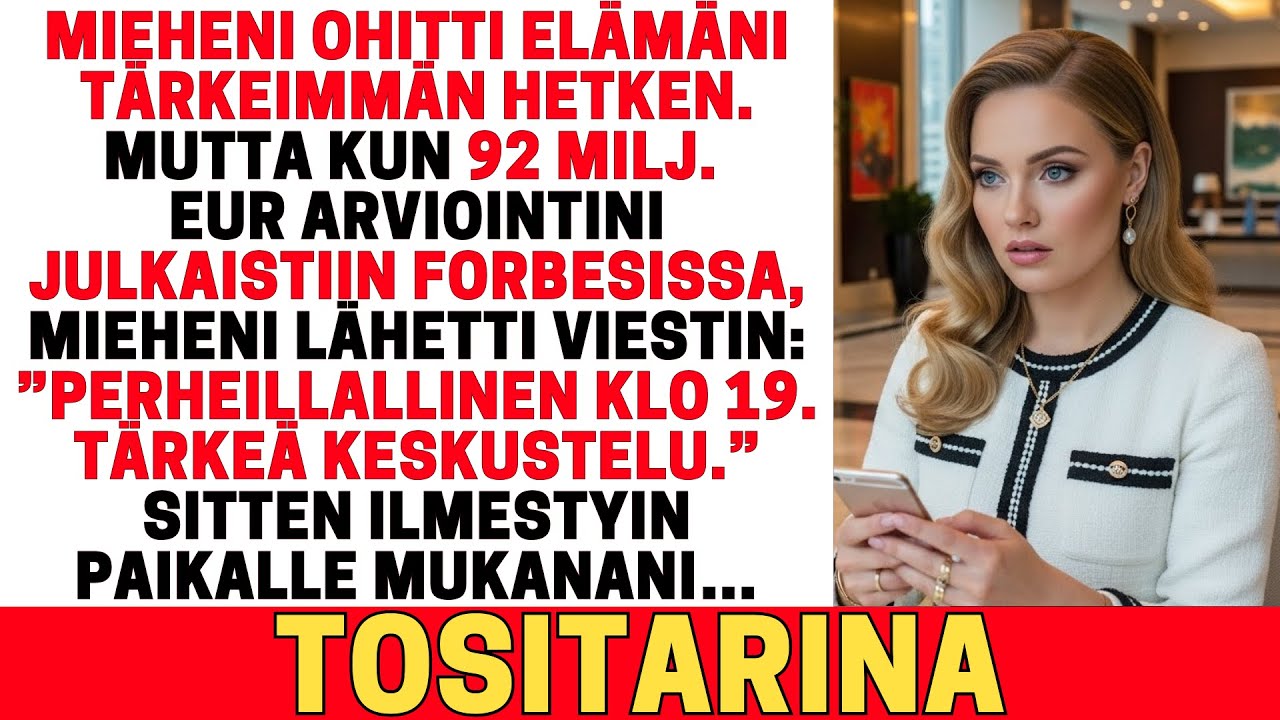 MIEHENI OHITTI ELÄMÄNI HETKEN — MUTTA FORBESIN 65 MILJ. EUR ARVIO SAI HÄNET LÄHETTÄMÄÄN VIESTIN