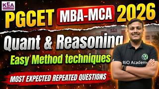 PGCET - MBA  MCA 2026 | Quant-Reasoning | Most Expected Question |  #pgcetexam2026