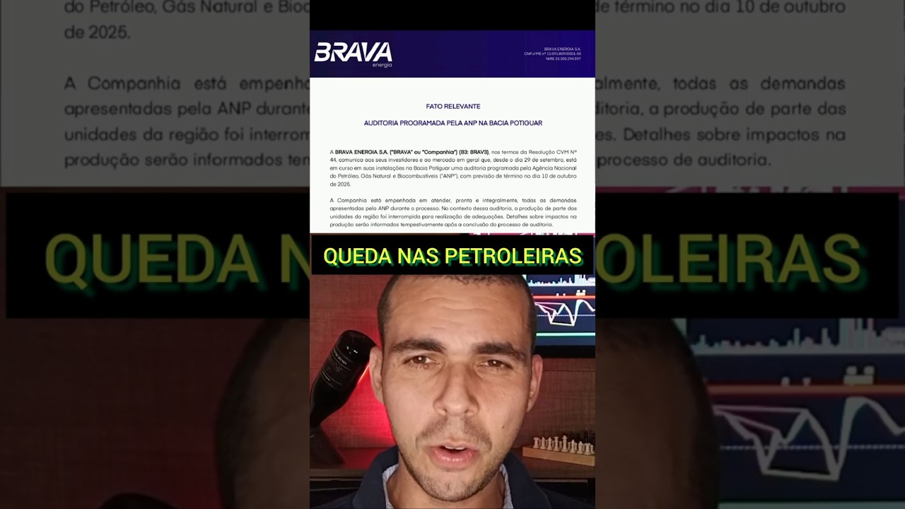 QUEDA EM PETR4 E BRAV3