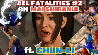 All Fatalities On Mai Shiranui Ft. Chun-Li - Mortal Kombat 1