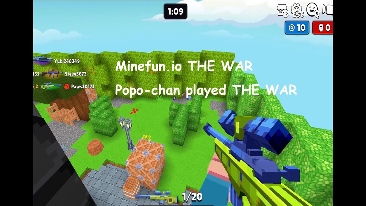 Minefun.io THE WAR Popo-chan played THE WAR!! (Quick Play mode)　ポポちゃんザ・ウォーを凸!!