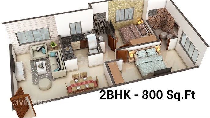 One Bedroom 800 Sq.Ft. - Youtube