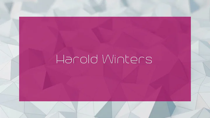 Harold Winters - appearance