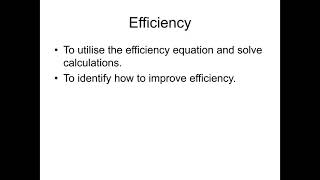 GCSE Physics - Energy Lesson 2 - Efficiency