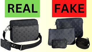 FAKE VS REAL - MENS LOUIS VUITTON TRIO MESSENGER BAG - SIDE BY SIDE COMPARISON