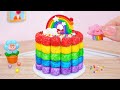 1000 rainbow cake yummy miniature rainbow marshmallow cake decorating best mini cakes idea