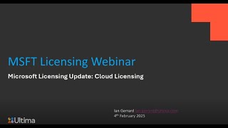 Microsoft Licensing: Update to Cloud Licensing Webinar