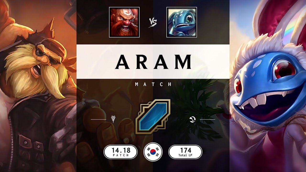 ARAM Match: Super Gragas vs Super Fizz - KR server Patch 14.18