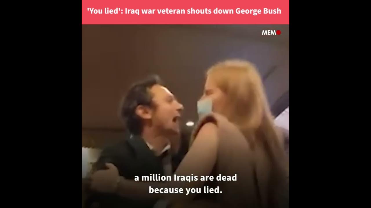'You lied': Iraq war veteran shouts down George Bush