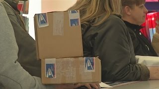 Postal workers deal with rush