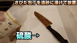 【実験】硫酸の中にさびた包丁入れて放置するとどうなるの？