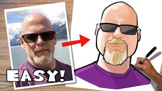 How to draw a Caricature with sunglasses: 49