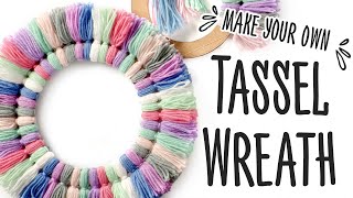 How To Make A Tassel Wreath From Yarn & A Cereal Box: Upcycling Project! by The Crafts Channel 2,214 views 1 year ago 8 minutes, 18 seconds