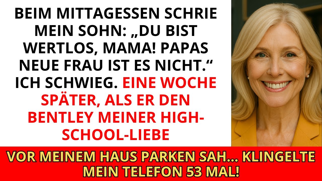 Beim Mittagessen schrie mein Sohn: „Du bist wertlos, Mama! Papas neue Frau ist es nicht.“ Ich sch...