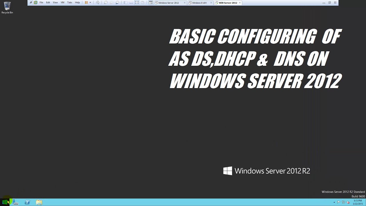 Basic Configuring of AD DS,DHCP & DNS on Windows Server 2012 - YouTube