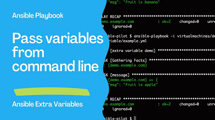 How to Pass Variables to Ansible Playbook in the command line? - Ansible extra variables
