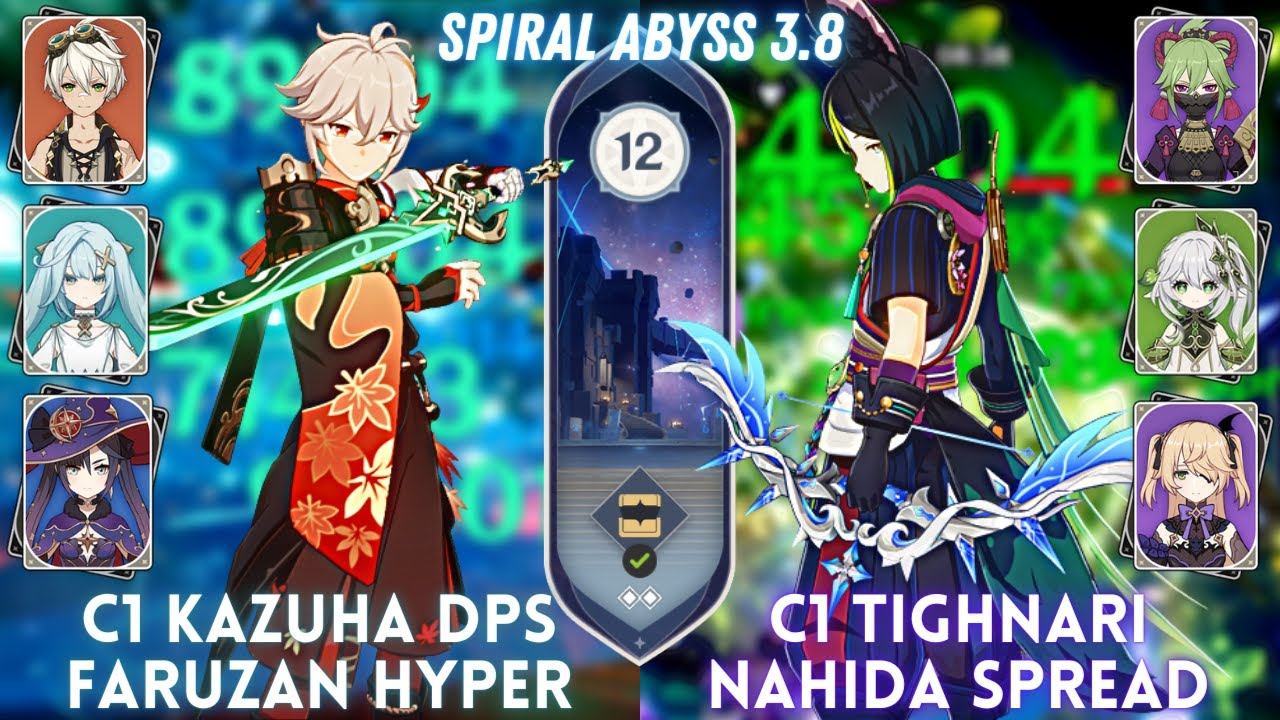 C1 Kazuha DPS Hyper & C1 Tighnari Spread | Spiral Abyss 3.8 Floor 12 ...