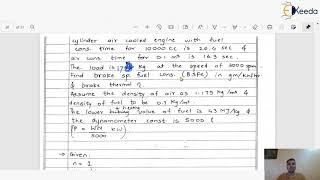 Numerical 3 on Engine Testing and Performance Analysis - Engine Testing and Performance Engine