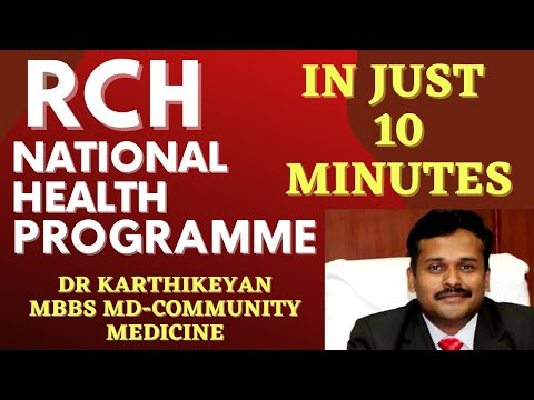 RCH National Health Programme in just 10 minutes community medicine lecture psm 2020