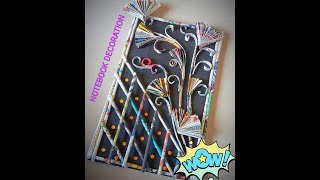 DIY Notebook Cover Design/Notebook Decoration Ideas For School/ Front Page Design/Book Decoration.