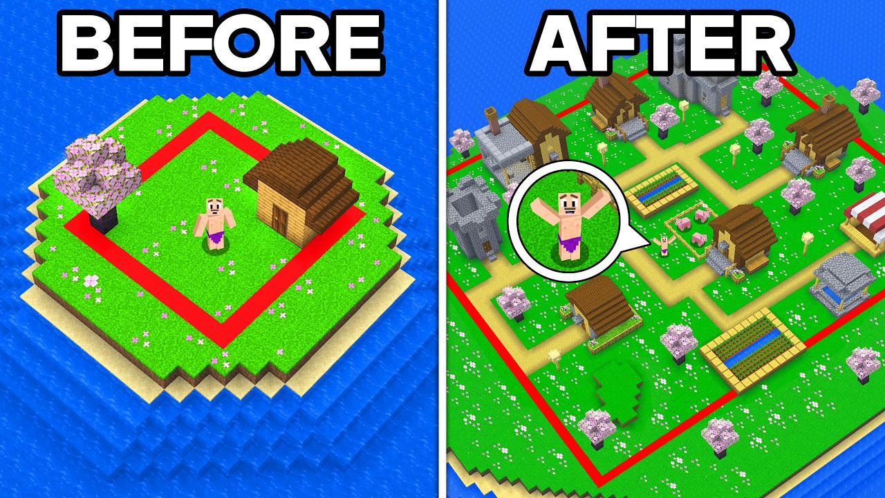 EXPANDING THE TOWN in Minecraft Cherry Island