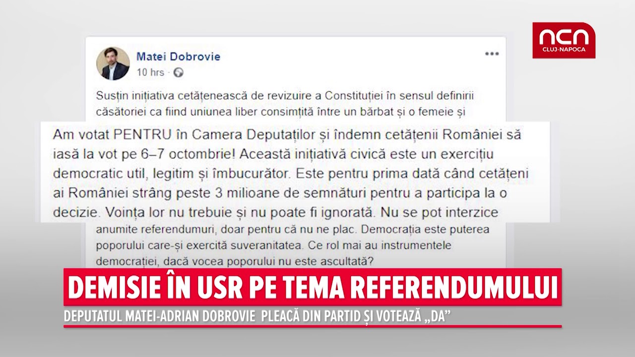 Demisie in USR pe tema referendumului stories we tell