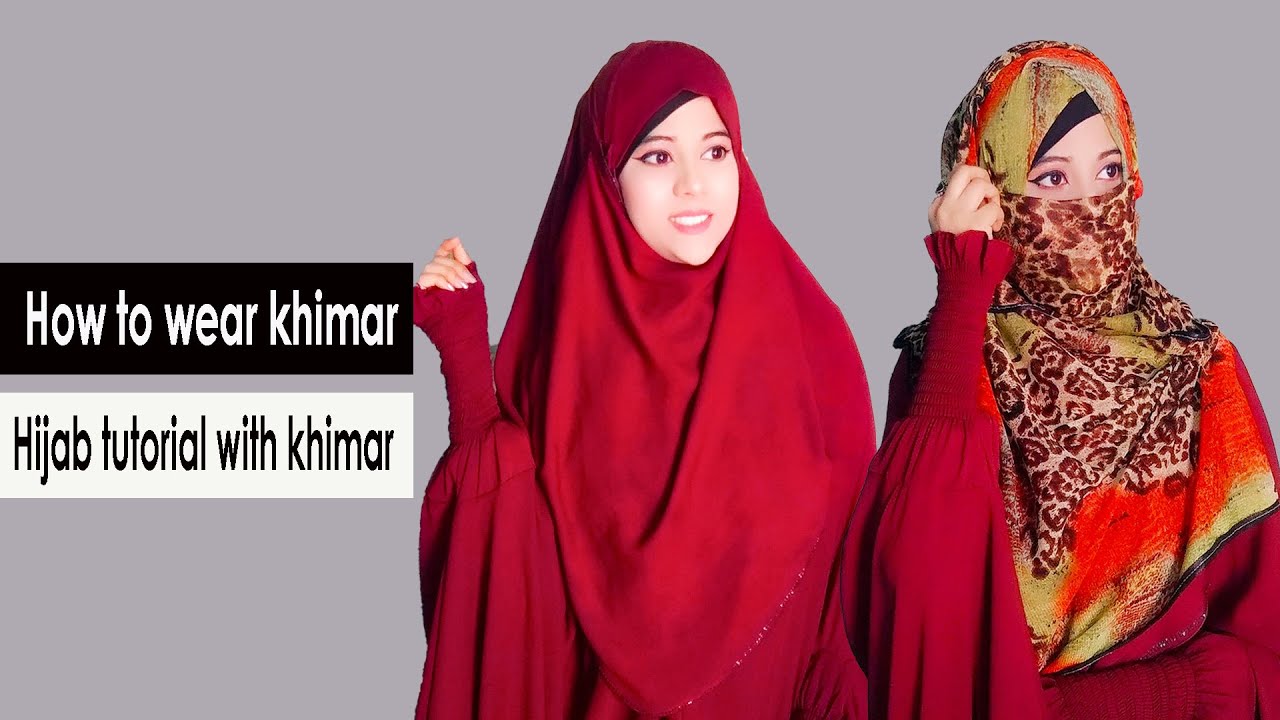 hijab tutorial with khimar how to wear khimar YouTube