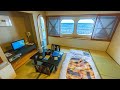 Trajet de 21 heures en ferry de nuit dans une chambre de luxe de style japonais avec terrasse