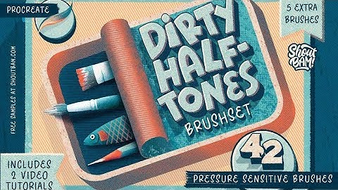 Best Procreate Brushes: Dirty Halftones Brush Set