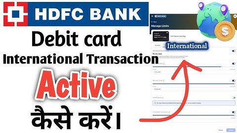 How to Enable International transaction in HDFC Debit card 2026 | Active HDFC International Txn
