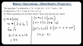 Distributive Property Explained | Binary Operations & Algebra