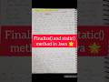 finalize() and static() method in java 🚀🌟19/30day 👍#shorts#shortvideo #youtubeshorts #java #trending