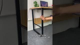Bàn Làm Việc Gỗ Cao Su Tự Nhiên Kèm Kệ Gầm Fufutech U Campus