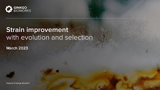 Strain Improvement With Selection and Evolution  Virtual Event