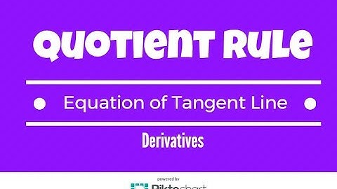 Find The Equation Of The Tangent Line At a Given Point. Quotient Rule