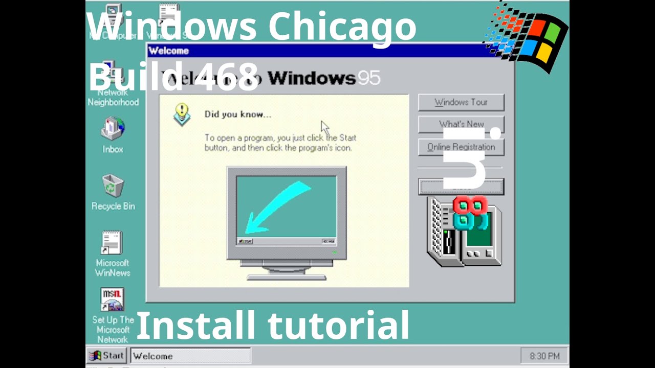 Windows Chicago Rle Windows Chicago Build468 Install tutorial - YouTube